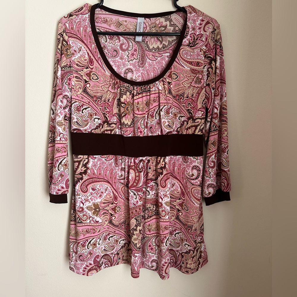 Y2K Paisley blouse by Gitano Womens Size L Made in USA